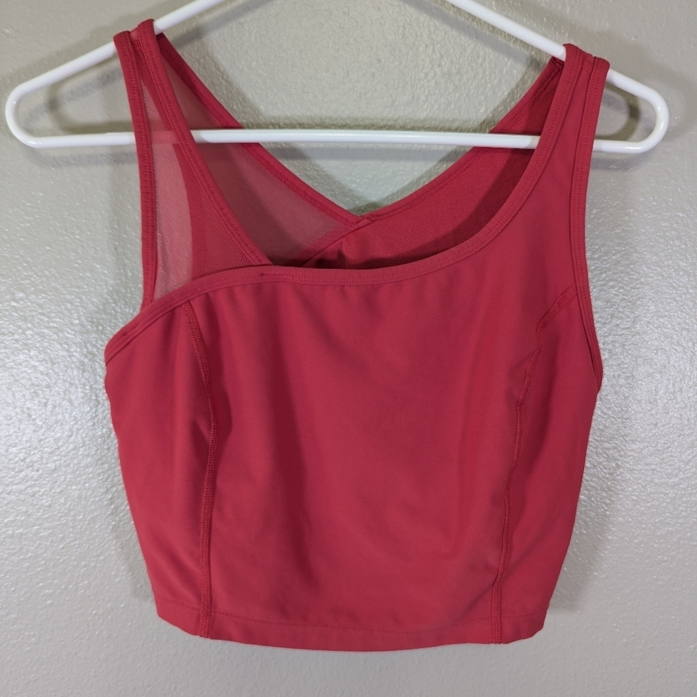 Xersion women's pink crop top with built in bra size L